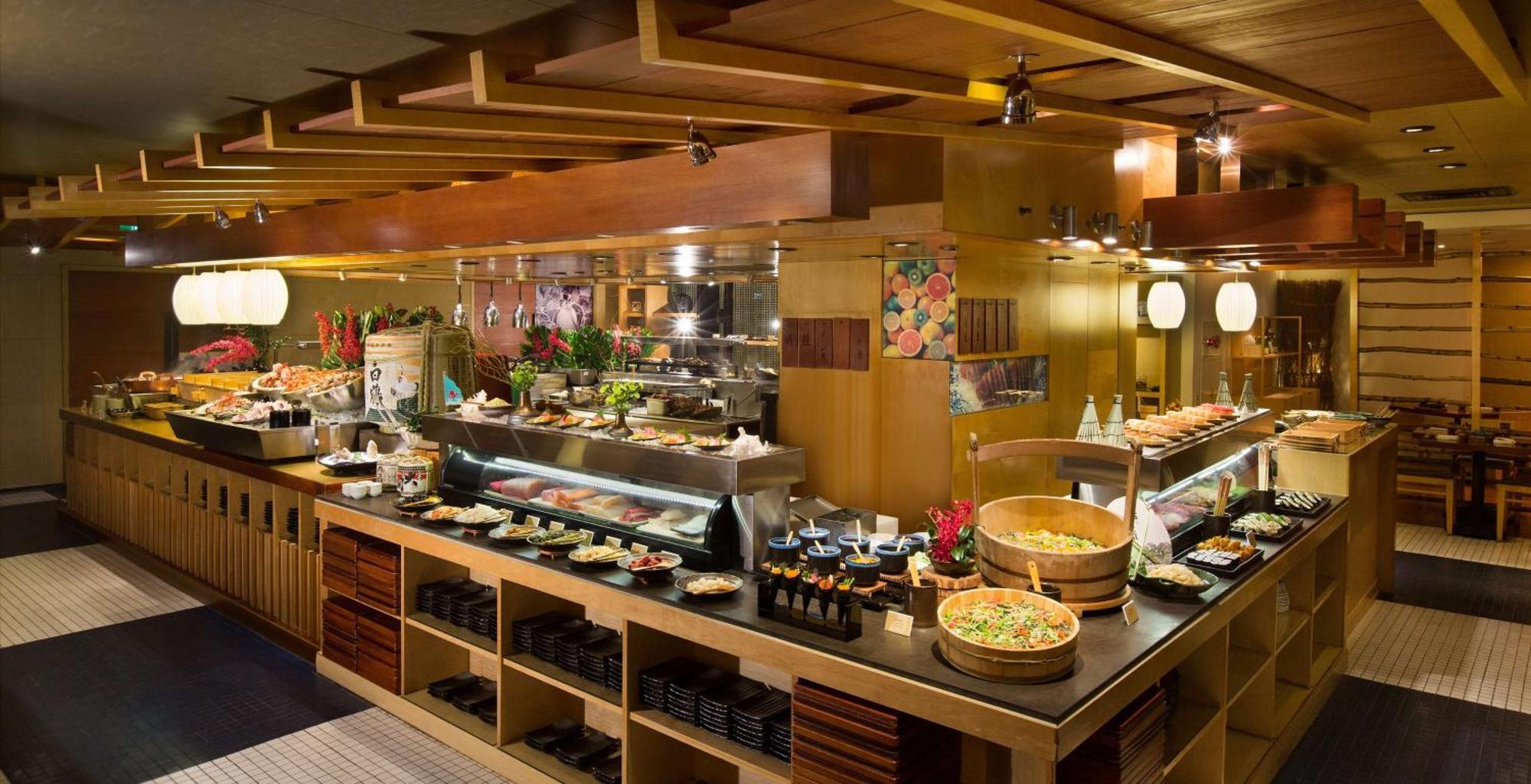 Grand Hyatt Taipei Hotel Kültér fotó A buffet at a restaurant